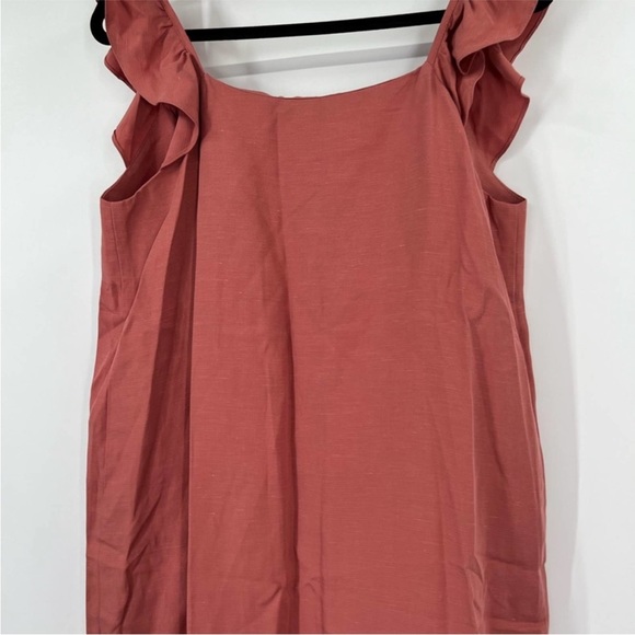 Hatch Jenna Midi Ruffle Button Front Maternity Dress Linen Blend - Picture 7 of 9